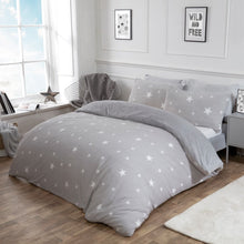 Load image into Gallery viewer, Dreamscene Star Teddy Fleece Duvet Cover Set - Grey
