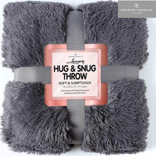 Luxury Hug & Snug Sumptuous Fluffy Fleece Double Bed Blanket Throw