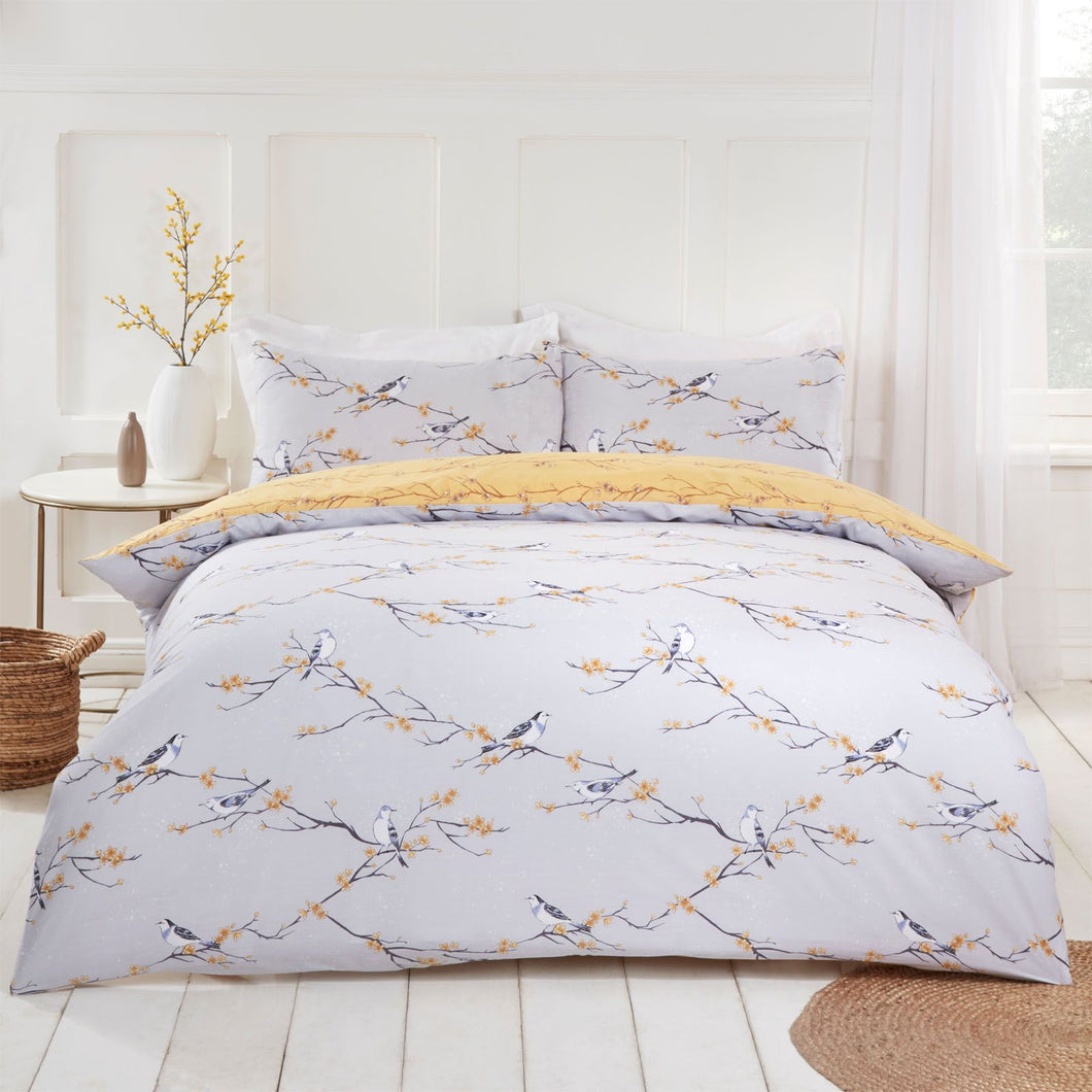 Dreamscene Blossom Bird Grey Duvet Set