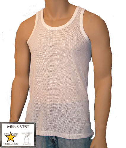 3 Pack Mens Airtex Mesh Vests