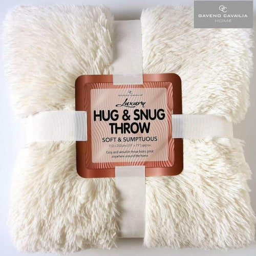 Luxury Hug & Snug Sumptuous Fluffy Fleece Double Bed Blanket Throw