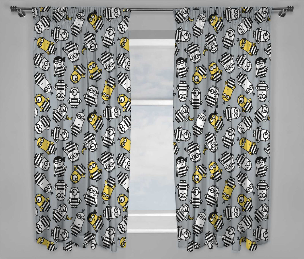 Despicable Me Minions Jailbird Ready Made Curtains 66