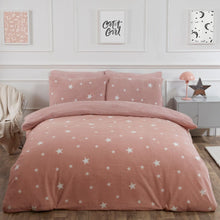 Load image into Gallery viewer, Dreamscene Star Teddy Fleece Duvet Cover Set - Blush
