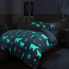 Load image into Gallery viewer, Penguin And Polar Bear Glow In The Dark Duvet Set
