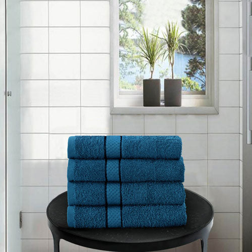 4 Pack Dickens Teal Hand Towels