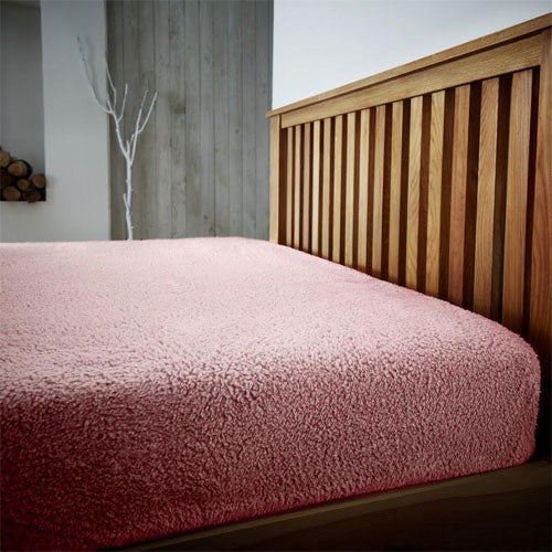 Super Soft Teddy Feel Pink Fitted Bed Sheets