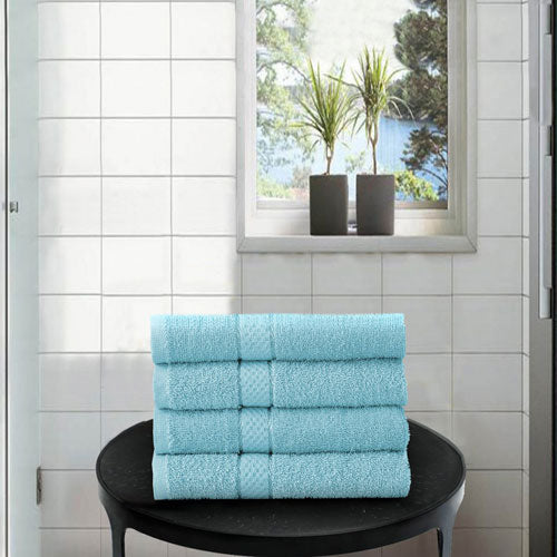 4 Pack Dickens Sky Blue Hand Towels