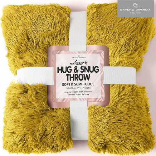 Luxury Hug & Snug Sumptuous Fluffy Fleece Double Bed Blanket Throw