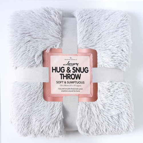 Luxury Hug & Snug Sumptuous Fluffy Fleece Double Bed Blanket Throw