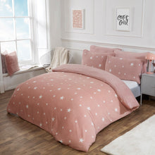 Load image into Gallery viewer, Dreamscene Star Teddy Fleece Duvet Cover Set - Blush
