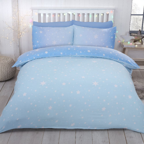 Brushed Cotton Duvet Set Starburst Ice