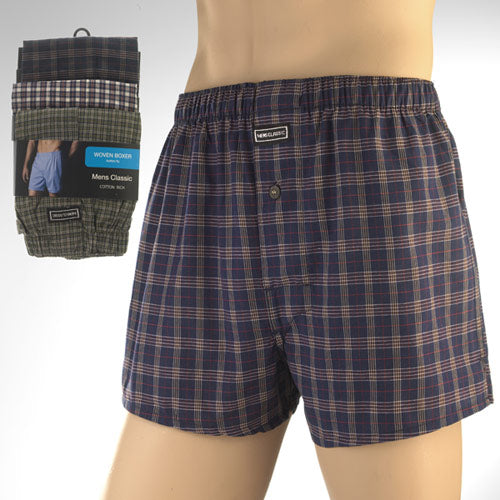 3 Pairs Mens Cotton Rich Woven Boxer