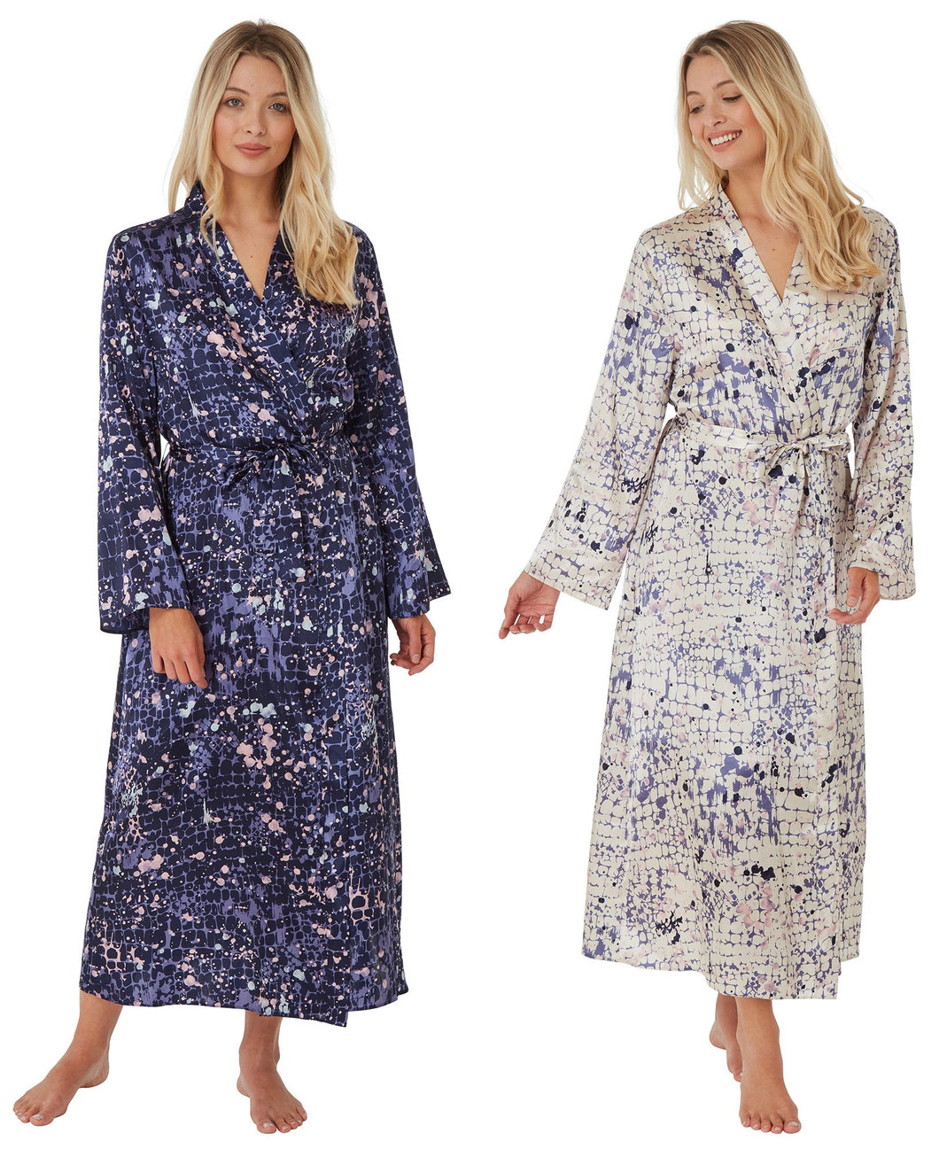 Kendrick Satin Gowns Robes Wraps with Pockets by Indigo Sky