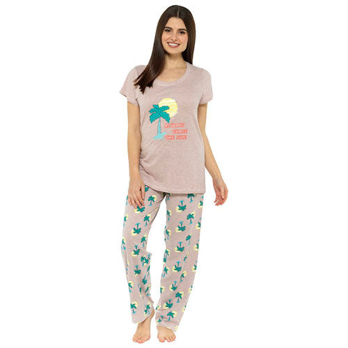 Ladies Palm Print Pyjama Set