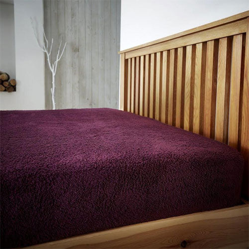 Super Soft Teddy Feel Purple Fitted Bed Sheets