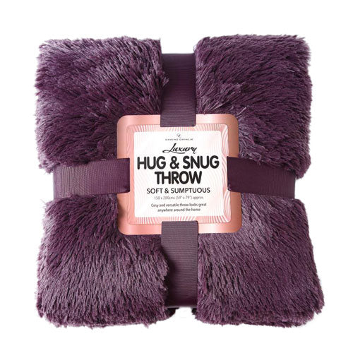 Luxury Hug & Snug Sumptuous Fluffy Fleece Double Bed Blanket Throw