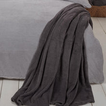 Load image into Gallery viewer, Brentfords Teddy Fleece Charcoal Grey Throw
