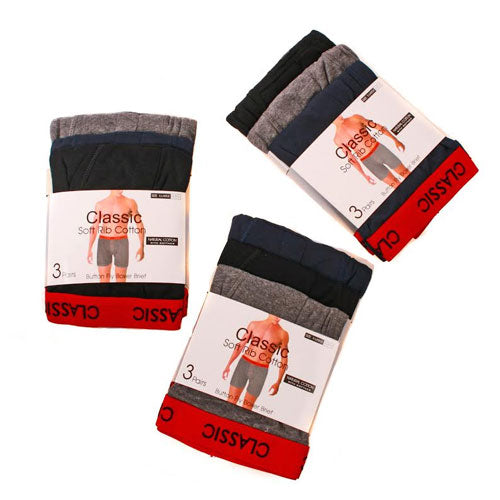 3 Pairs Mens Boxer Shorts Red Band