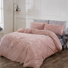 Load image into Gallery viewer, Sienna Teddy Fleece Glitter Duvet Cover Set - Blush
