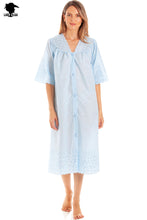 Load image into Gallery viewer, Ladies Square Neck Embroidery Anglaise Nightdress by Lady Olga
