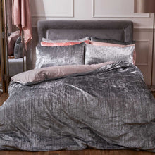 Load image into Gallery viewer, Sienna Valencia Crushed Velvet Duvet Set - Silver
