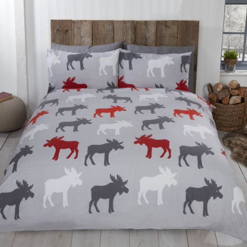 Brushed Cotton Duvet Set Moose Grey