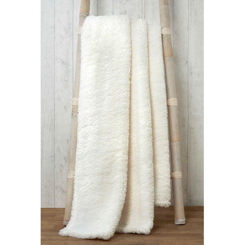 Soft and Cosy Teddy White Blanket Throw 130 x 180cm