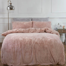 Load image into Gallery viewer, Sienna Teddy Fleece Glitter Duvet Cover Set - Blush
