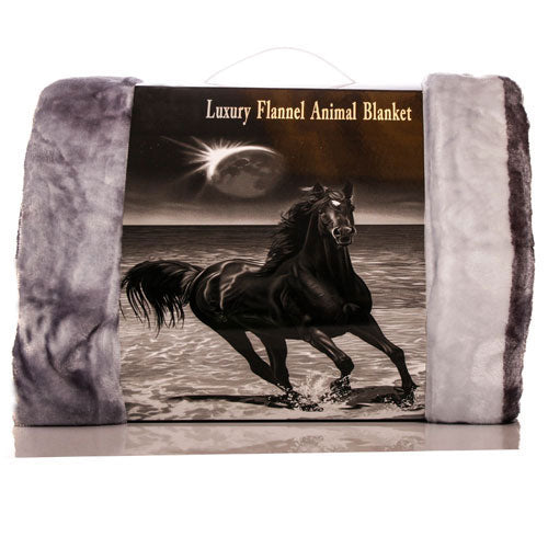 Horse Faux Mink Fur Throw