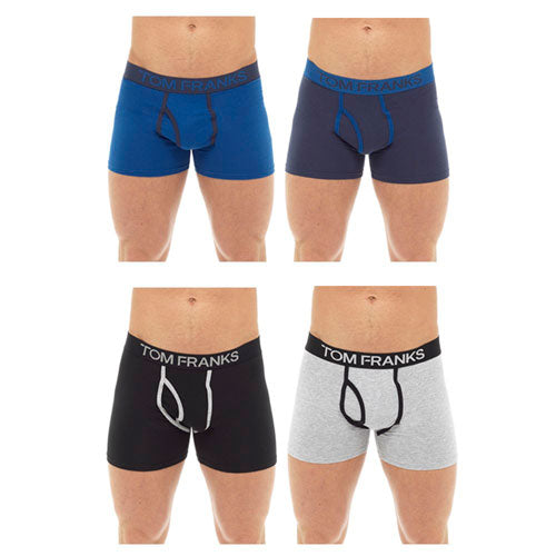 4 Pack Mens Tom Franks Keyhole Boxers In PVC Box