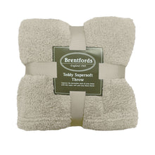 Load image into Gallery viewer, Brentfords Teddy Fleece Cream Throw
