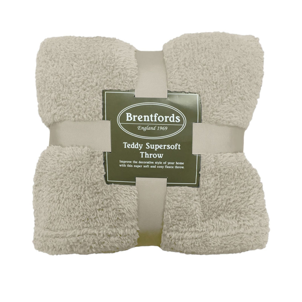 Brentfords Teddy Fleece Cream Throw