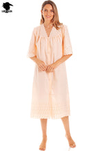 Load image into Gallery viewer, Ladies Square Neck Embroidery Anglaise Nightdress by Lady Olga
