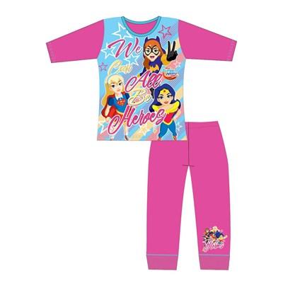 Girls Cartoon Character DC Superhero Long Sleeve Pyjama Set