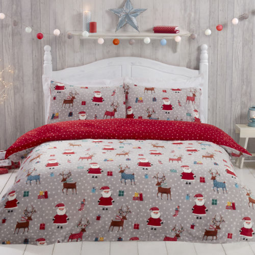 Fleece Rotary Christmas Mix Duvet Set