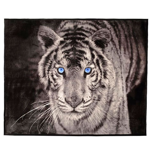 White Tiger Faux Mink Fur Throw