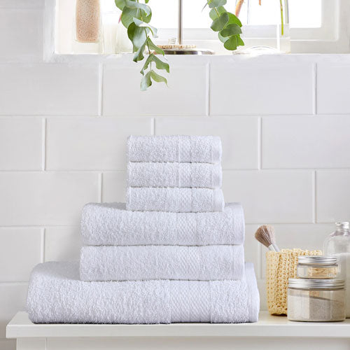 6 Piece Luxury White Towel Bale Set