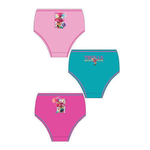 3 Pack Girls Trolls Briefs