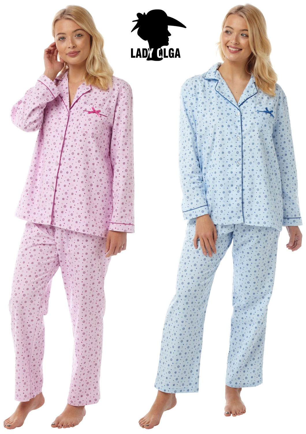 Holly 100% Brushed Cotton Wincyette Pyjamas by Lady Olga