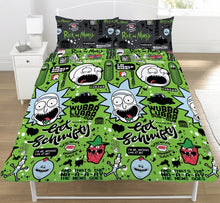 Load image into Gallery viewer, Official Rick and Morty Get Schwifty &quot;Reversible&quot; Double Duvet Cover Bedding Set
