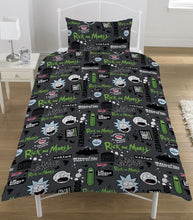 Load image into Gallery viewer, Official Rick and Morty Get Schwifty &quot;Reversible&quot; Single Duvet Cover Bedding Set
