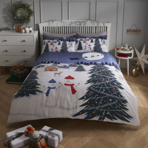 Christmas Scene Glow In The Dark Duvet Set