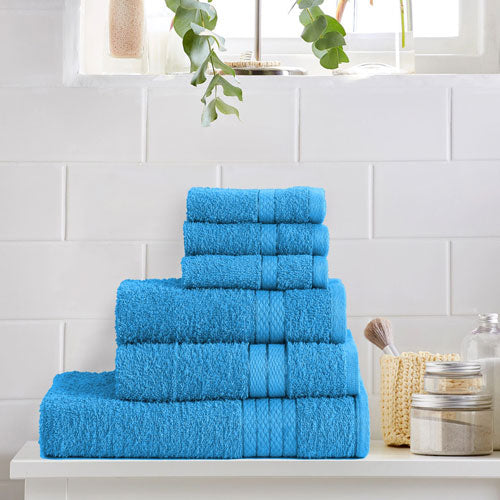 6 Piece Luxury Turquoise Towel Bale Set