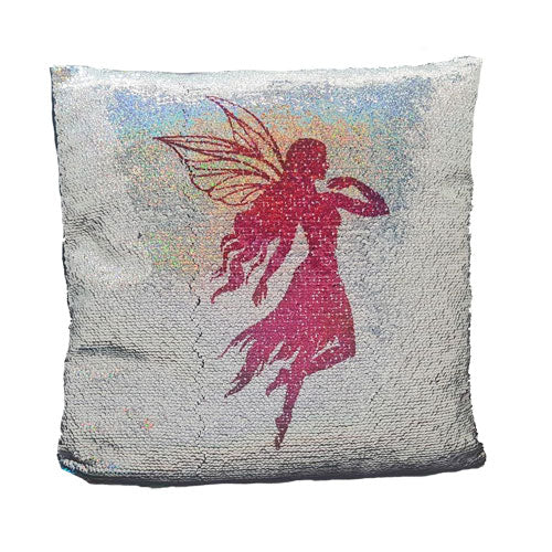 Rainbow Fairy Sequin Filled Reversible Cushion