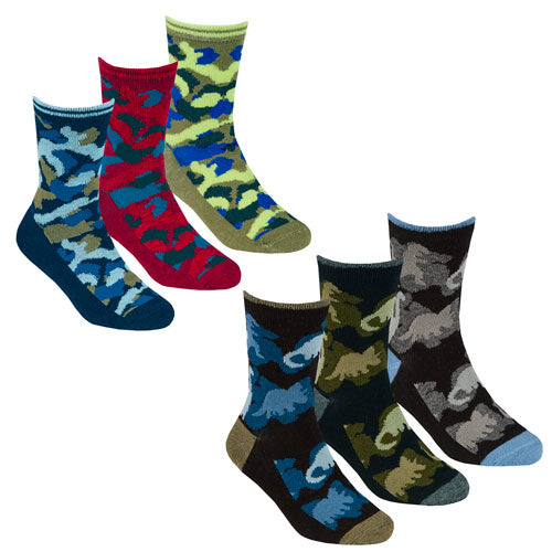 Boys 3 Pack Design Socks Camouflage