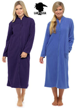 Load image into Gallery viewer, Ladies Amber Fleece Zip Through Gowns by Lady Olga
