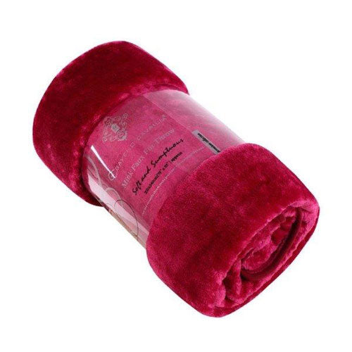 Premium Mink Faux Fur Fuchsia Throw 200 x 240cm