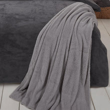 Load image into Gallery viewer, Brentfords Teddy Fleece Silver Grey Throw
