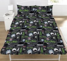 Load image into Gallery viewer, Official Rick and Morty Get Schwifty &quot;Reversible&quot; Double Duvet Cover Bedding Set
