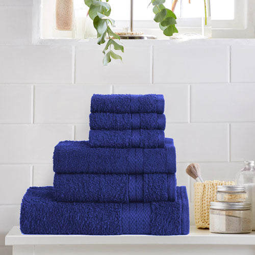 6 Piece Luxury Royal Blue Towel Bale Set